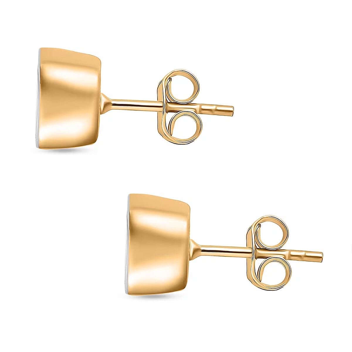 D'Joy Lab Grown Polki Diamond 0.50 ctw Stud Earrings in 18K Vermeil Yellow Gold Over Sterling Silver image number 7