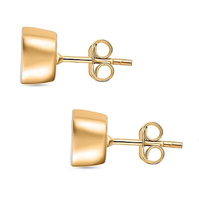 D'Joy Lab Grown Polki Diamond 0.50 ctw Stud Earrings in 18K Vermeil Yellow Gold Over Sterling Silver