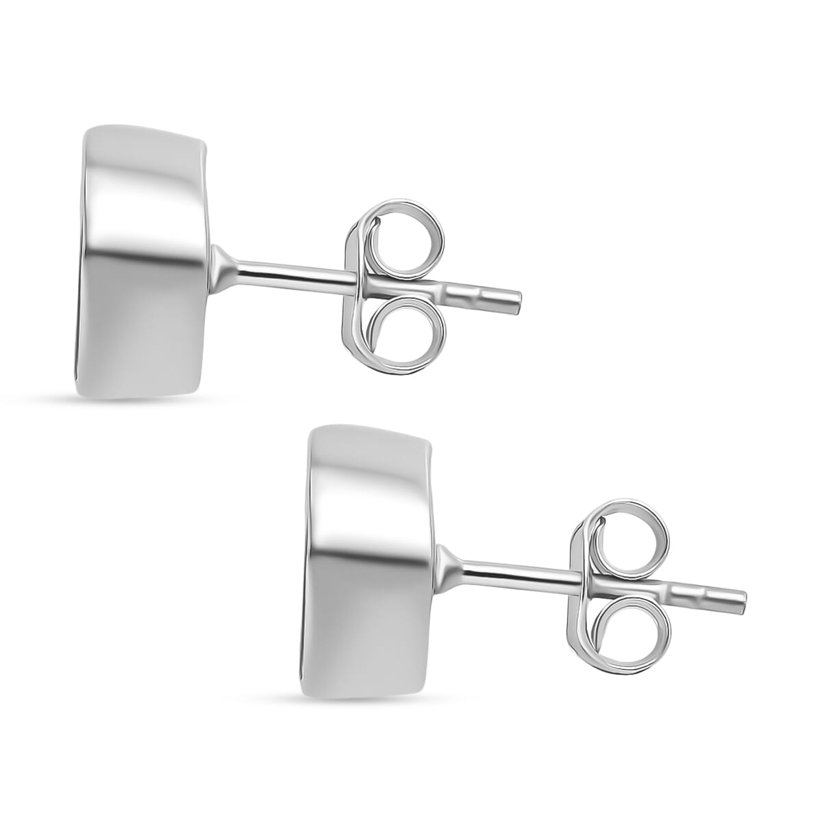 Luxuriant Lab Grown Polki Diamond 0.50 ctw Stud Earrings in Rhodium Over Sterling Silver image number 4