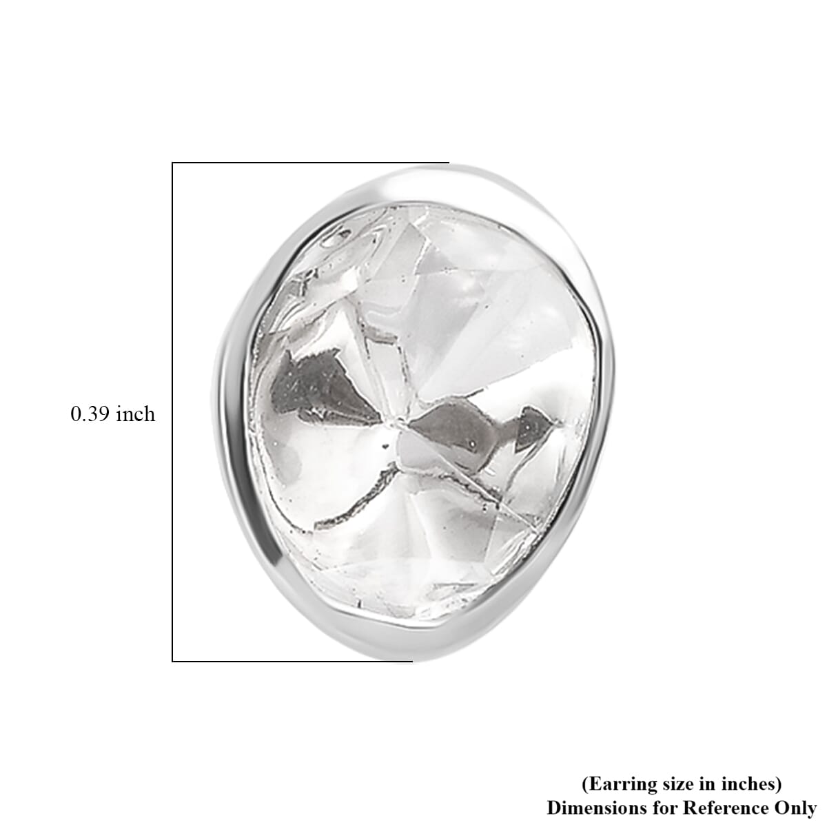 Luxuriant Lab Grown Polki Diamond 0.50 ctw Stud Earrings in Rhodium Over Sterling Silver image number 5