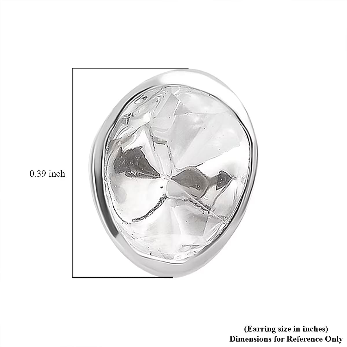 D'Joy Lab Grown Polki Diamond 0.50 ctw Stud Earrings in Rhodium Over Sterling Silver image number 6