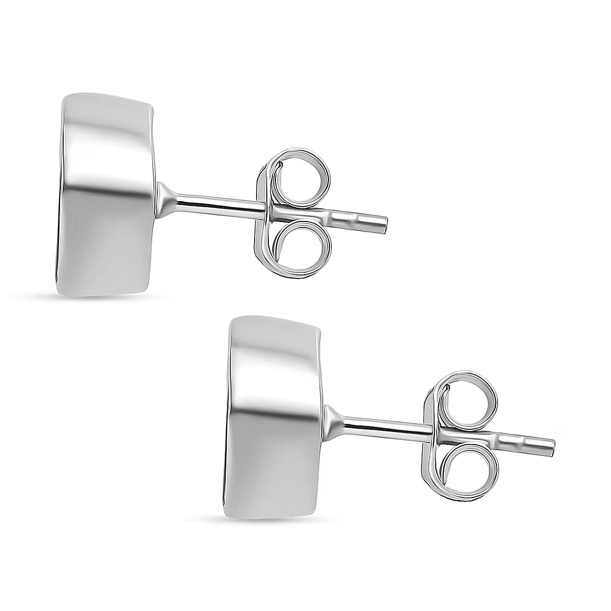 D'Joy Lab Grown Polki Diamond 0.50 ctw Stud Earrings in Rhodium Over Sterling Silver image number 7