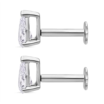 Pear / Rhodium Over Sterling Silver / 0.50 - Product card gallery slide 4 (10265384354105)