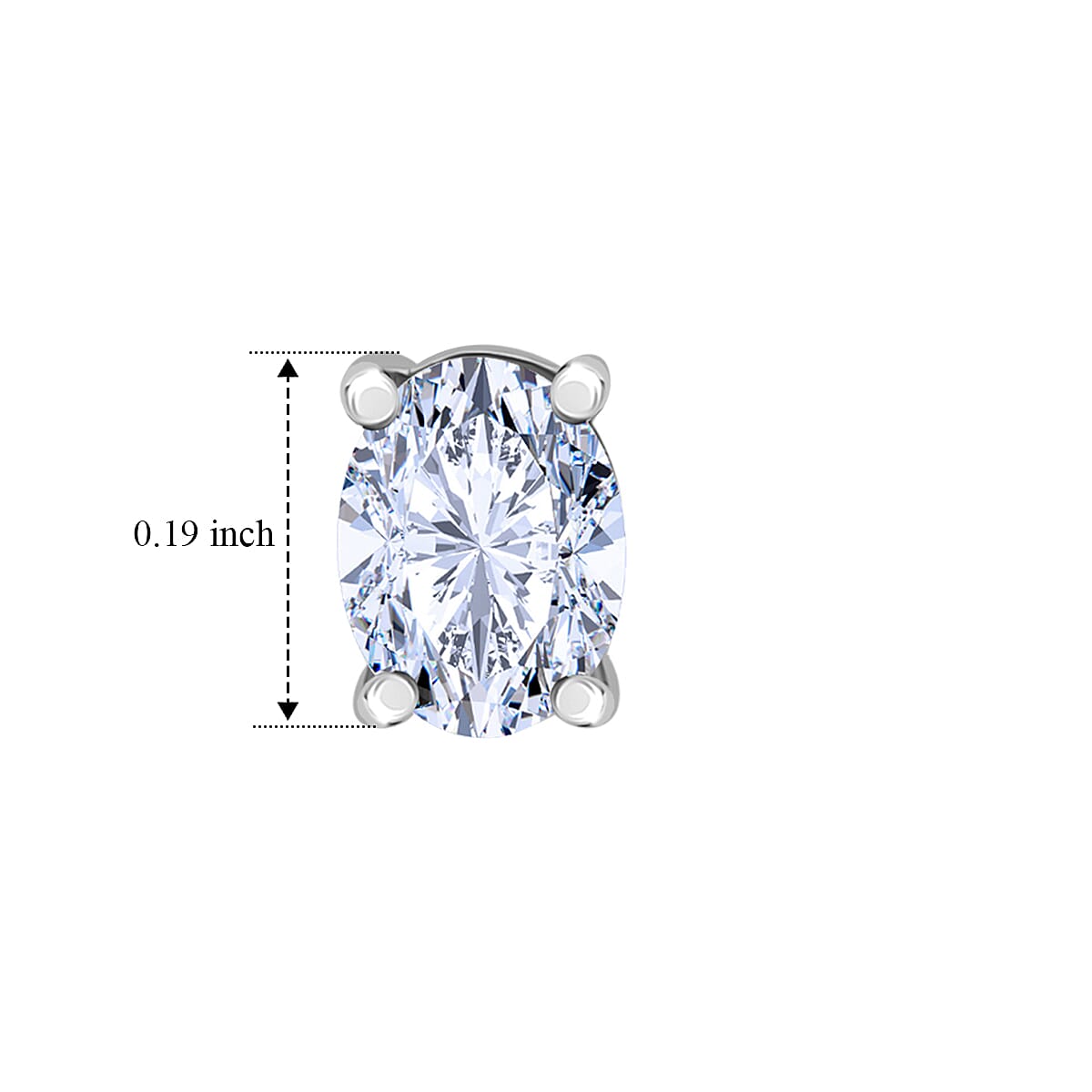 Lab Grown Diamond E-F VS 0.50 ctw Flat Back Earrings in Rhodium Over Sterling Silver