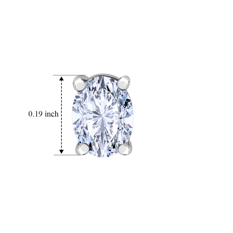 Lab Grown Diamond E-F VS 0.50 ctw Flat Back Earrings in Rhodium Over Sterling Silver