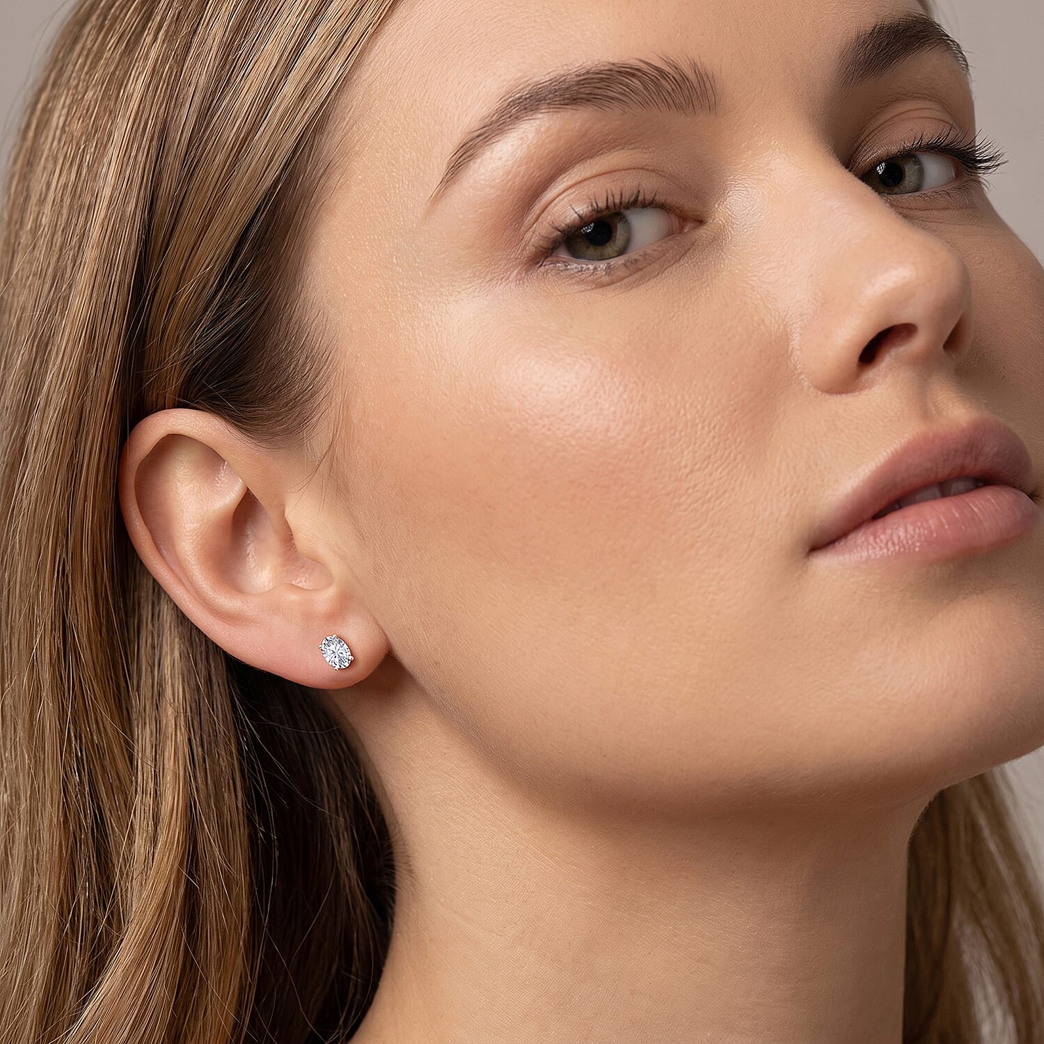 Luxuriant Lab Grown Diamond E-F VS 0.50 ctw Flat Back Earrings in 18K Vermeil Yellow Gold Over Sterling Silver