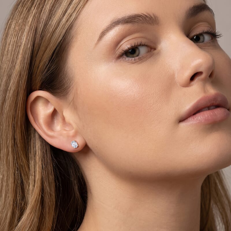 Luxuriant Lab Grown Diamond E-F VS 0.50 ctw Flat Back Earrings in 18K Vermeil Yellow Gold Over Sterling Silver