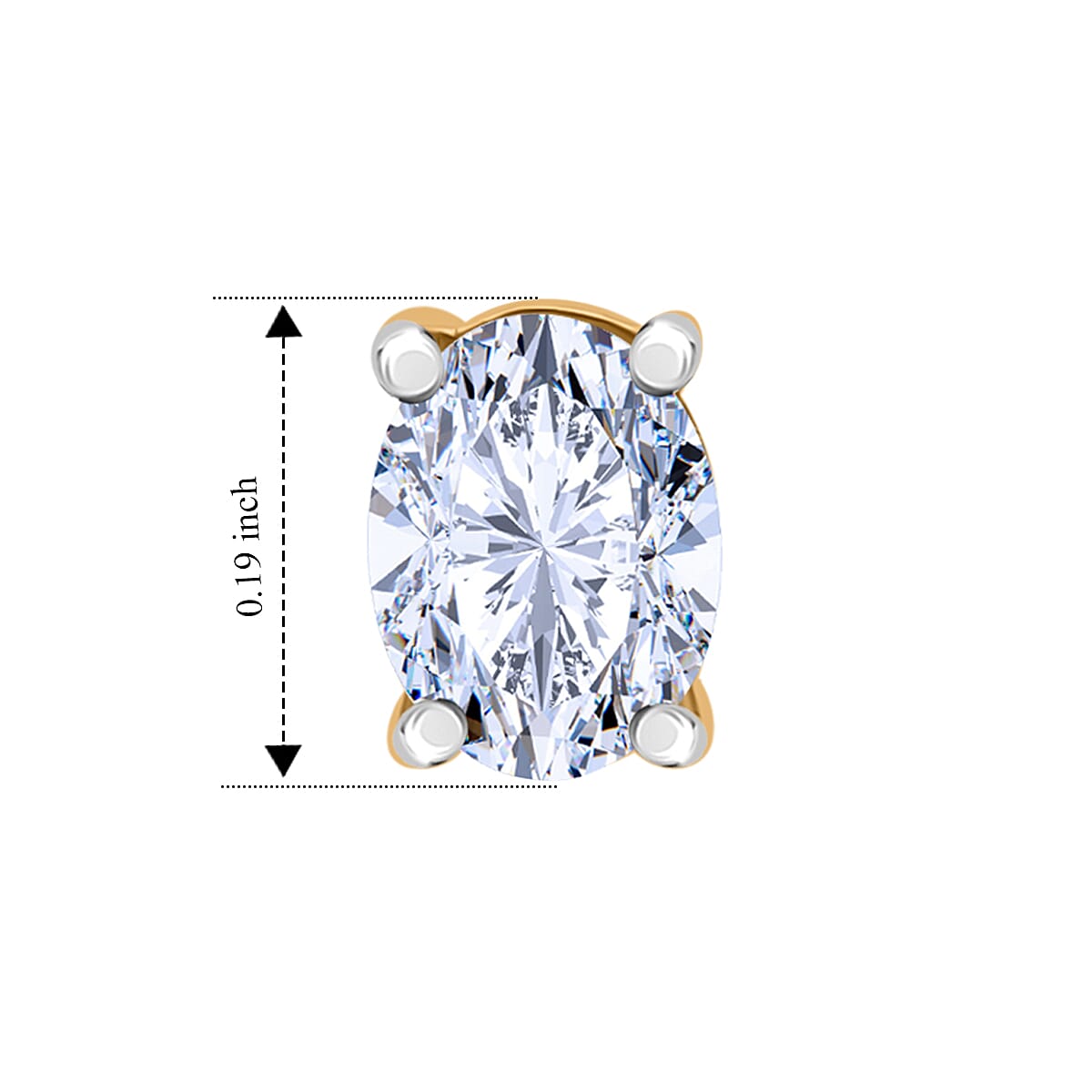 Luxuriant Lab Grown Diamond E-F VS 0.50 ctw Flat Back Earrings in 18K Vermeil Yellow Gold Over Sterling Silver