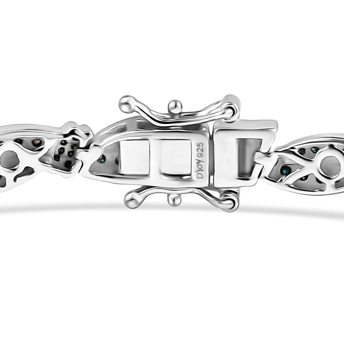 D’Joy Blue Diamond 1.75 ctw Bracelet in Rhodium Over Sterling Silve (6.50 In)  image number 2