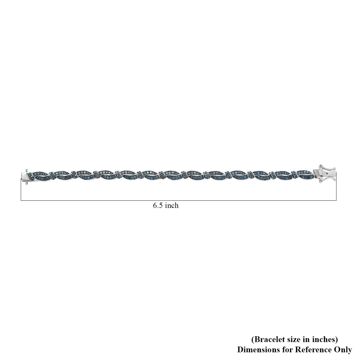 D’Joy Blue Diamond 1.75 ctw Bracelet in Rhodium Over Sterling Silve (6.50 In)  image number 3