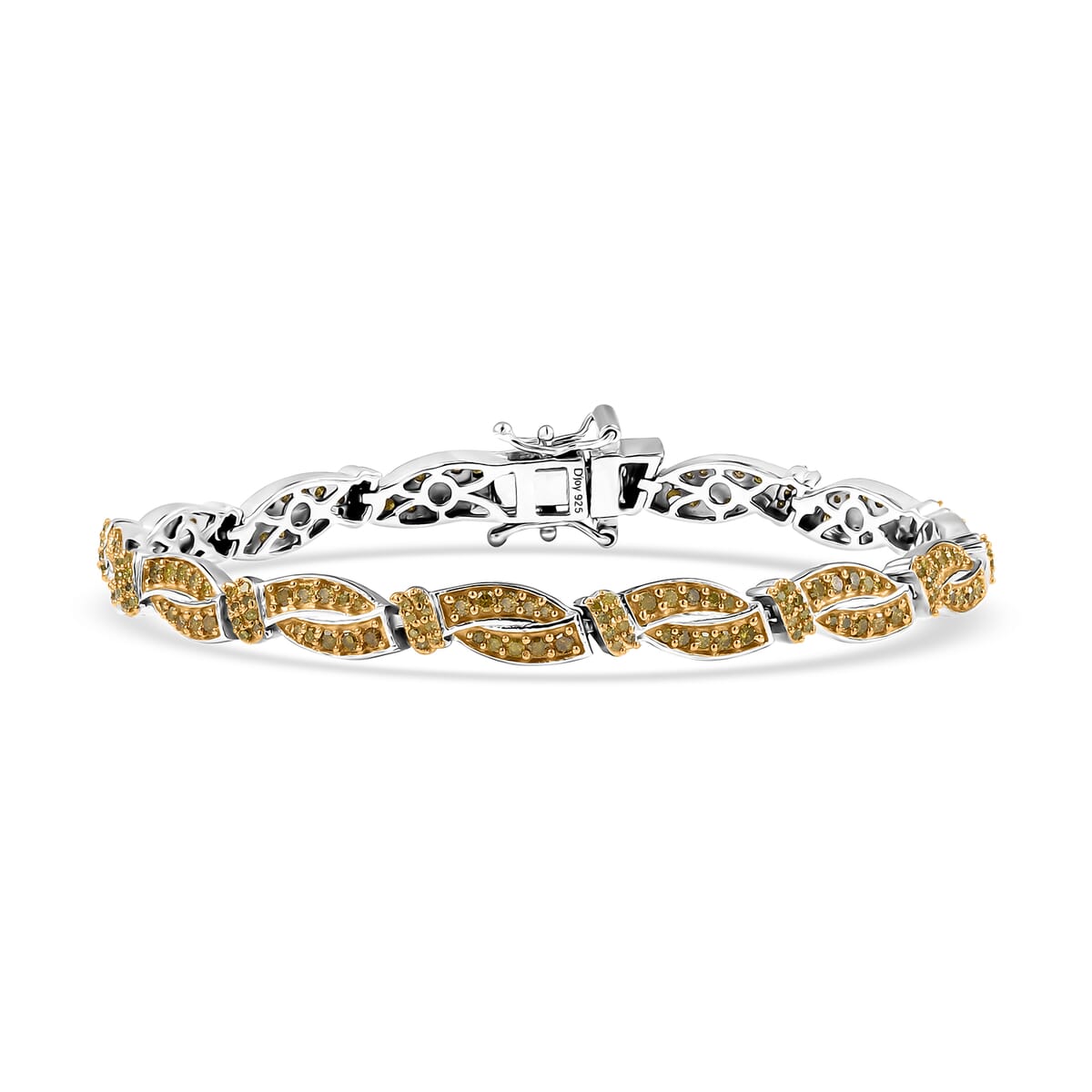 D’Joy Yellow Diamond (IR) 1.75 ctw Bracelet in Rhodium Over Sterling Silver (6.50 In) image number 0