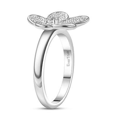 EverTrue White Diamond Accent Petal Radiance Ring in Platinum Bond (Size 10.0)