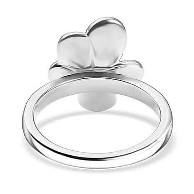 EverTrue White Diamond Accent Petal Radiance Ring in Platinum Bond (Size 10.0)