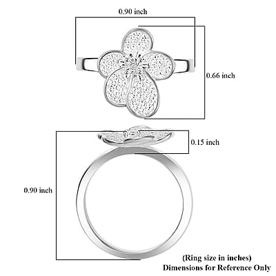 EverTrue White Diamond Accent Petal Radiance Ring in Platinum Bond (Size 10.0)