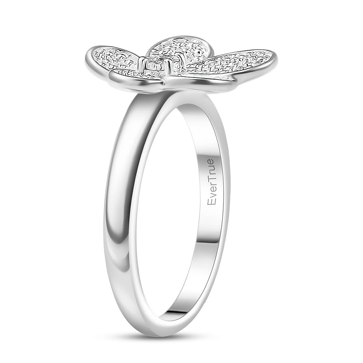 EverTrue White Diamond Accent Petal Radiance Ring in Platinum Bond (Size 8.0) image number 3