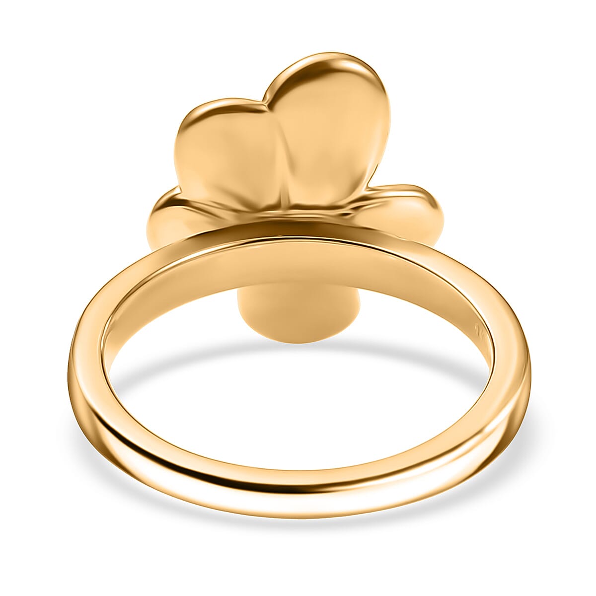 EverTrue White Diamond Accent Petal Radiance Ring in 18K YG Plated and Platinum Bond (Size 6.0) image number 4