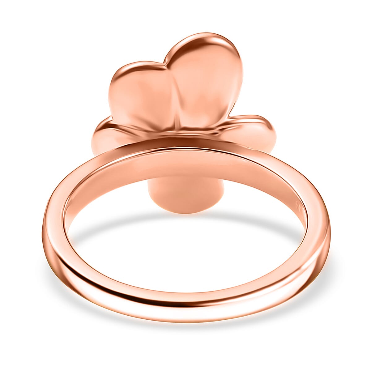 EverTrue White Diamond Accent Petal Radiance Ring in 18K RG Plated and Platinum Bond (Size 6.0) image number 4