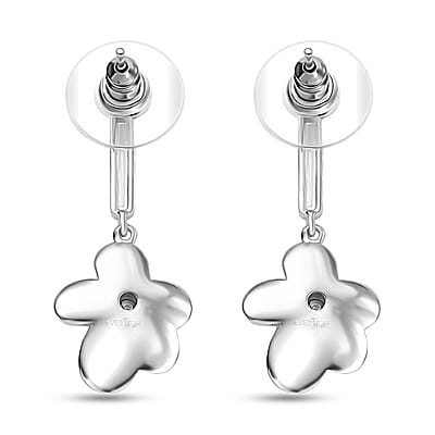 EverTrue White Diamond Accent Petal Radiance Earrings in Platinum Bond