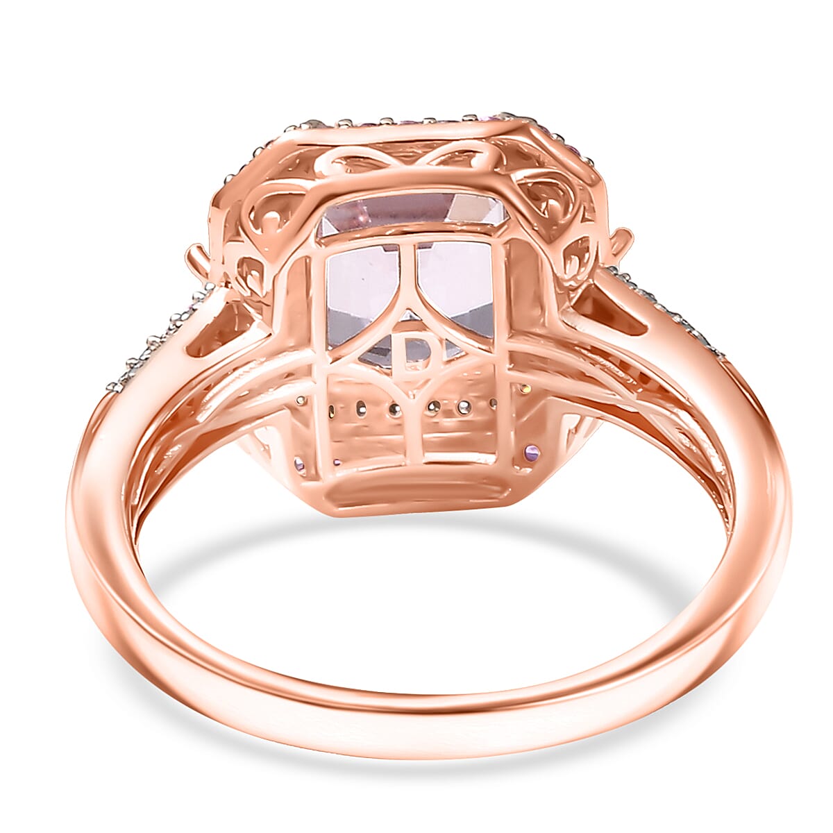 Doorbuster D’joy Premium Martha Rocha Kunzite, Multi Gemstone Art Deco Ring in 18K Vermeil RG Over Sterling Silver (Size 10.0) 5.40 ctw image number 4