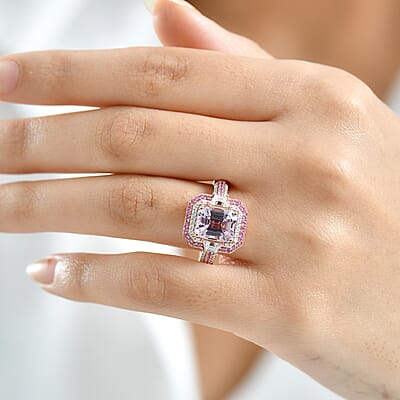 Joy Martha Rocha Kunzite, Multi Gemstone Victorian Era Ring in 18K Vermeil RG Over Sterling Silver 5.40 ctw (Size 7.0)