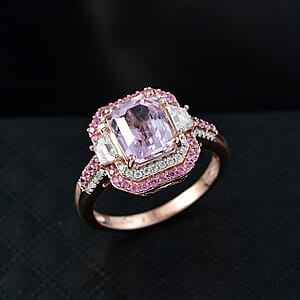 D Joy Martha Rocha Kunzite, Multi Gemstone Victorian Era Ring in 18K Vermeil RG Over Sterling Silver 5.40 ctw (Size 8.0)
