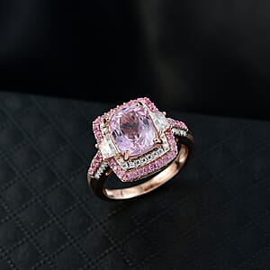 D'Joy Martha Rocha Kunzite, Multi Gemstone Victorian Era Ring in 18K Vermeil RG Over Sterling Silver 5.30 ctw (Size 7.0)