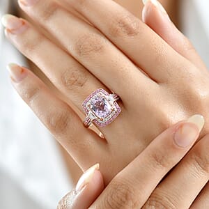 D'Joy Martha Rocha Kunzite, Multi Gemstone Victorian Era Ring in 18K Vermeil RG Over Sterling Silver 5.30 ctw (Size 9.0)