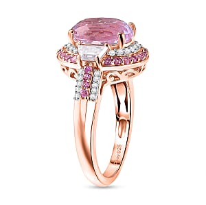 D'Joy Martha Rocha Kunzite, Multi Gemstone Victorian Era Ring in 18K Vermeil RG Over Sterling Silver 4.80 ctw (Size 6.0)