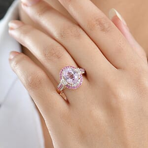D'Joy Martha Rocha Kunzite, Multi Gemstone Victorian Era Ring in 18K Vermeil RG Over Sterling Silver 4.80 ctw (Size 7.0)