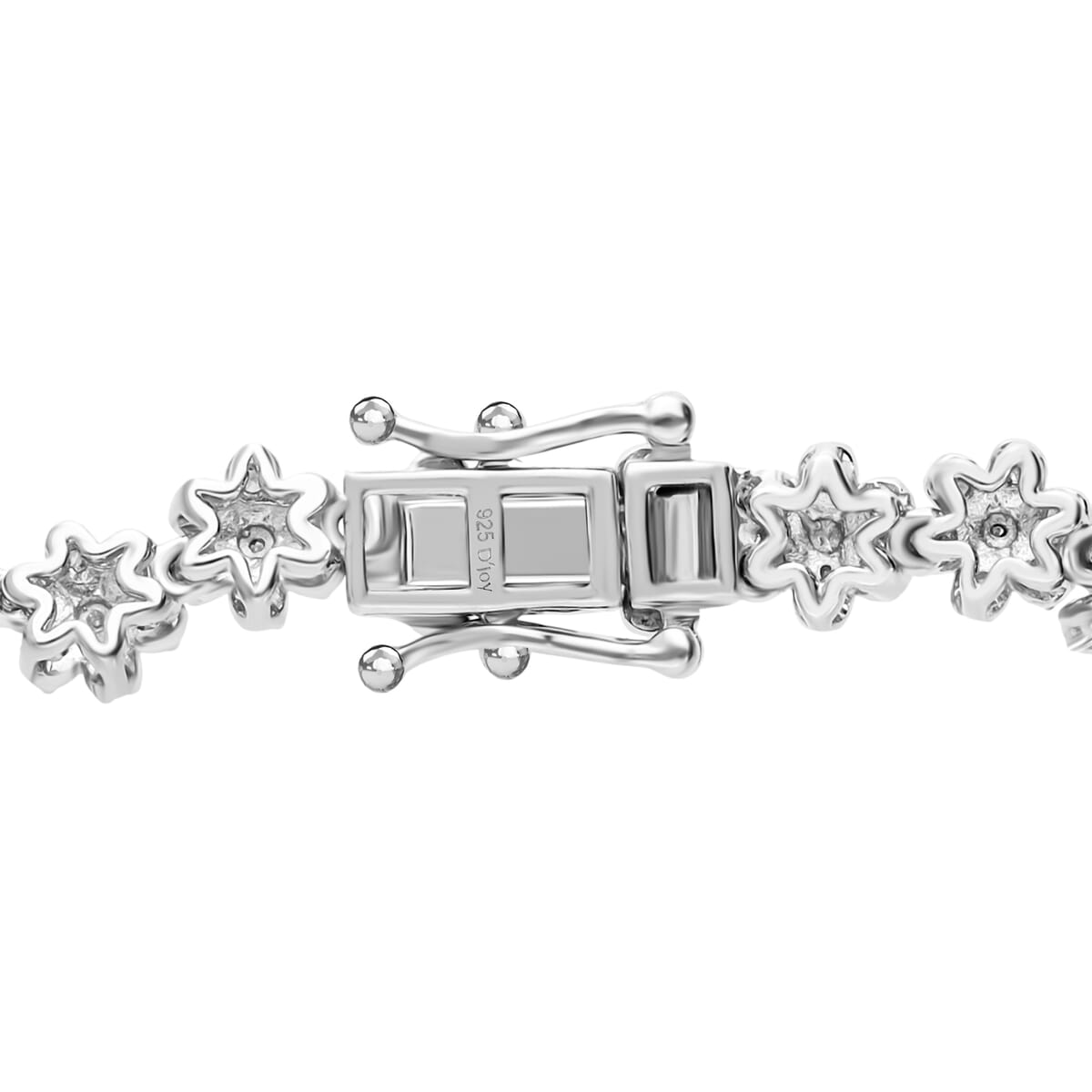D'Joy Diamond 2.00 ctw Floral Garden Bracelet in Rhodium Over Sterling Silver (7.25 In) image number 1