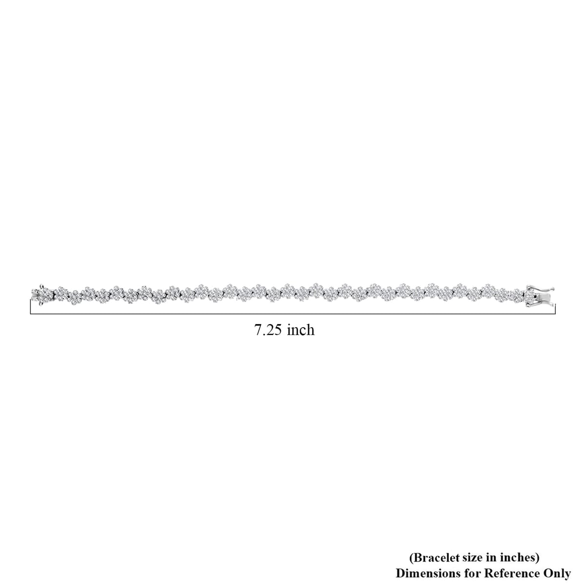 D'Joy Diamond 2.00 ctw Floral Garden Bracelet in Rhodium Over Sterling Silver (7.25 In) image number 2