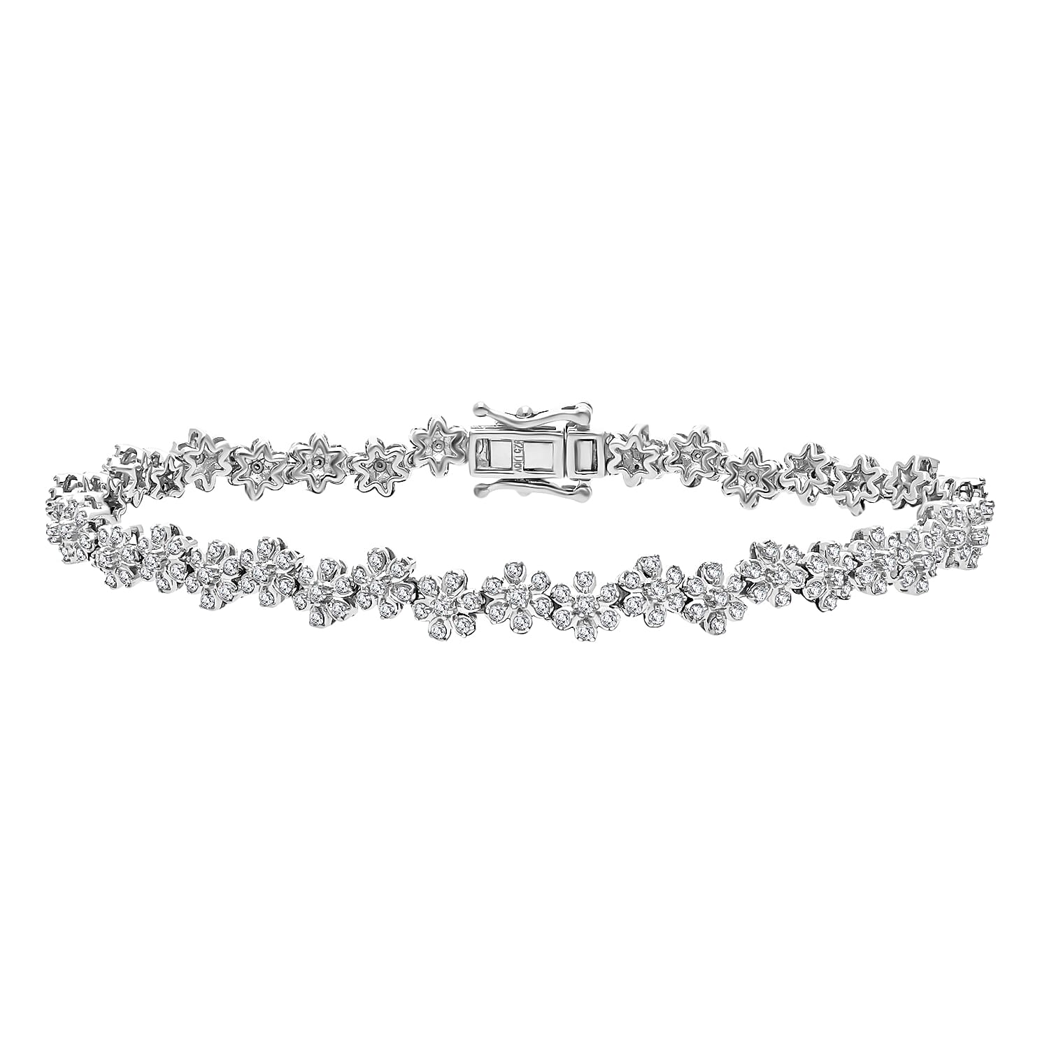 D'Joy Diamond 2.00 ctw Floral Garden Bracelet in Rhodium