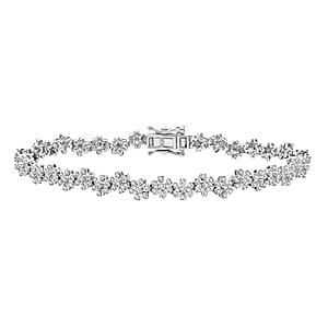 D'Joy Diamond 2.00 ctw Floral Garden Bracelet in Rhodium Over Sterling Silver (8.00 In)