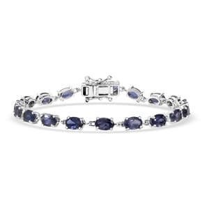 D'Joy Catalina Iolite 7.10 ctw Cosmic Rhythm Bracelet in Rhodium Over Sterling Silver (6.50 In)