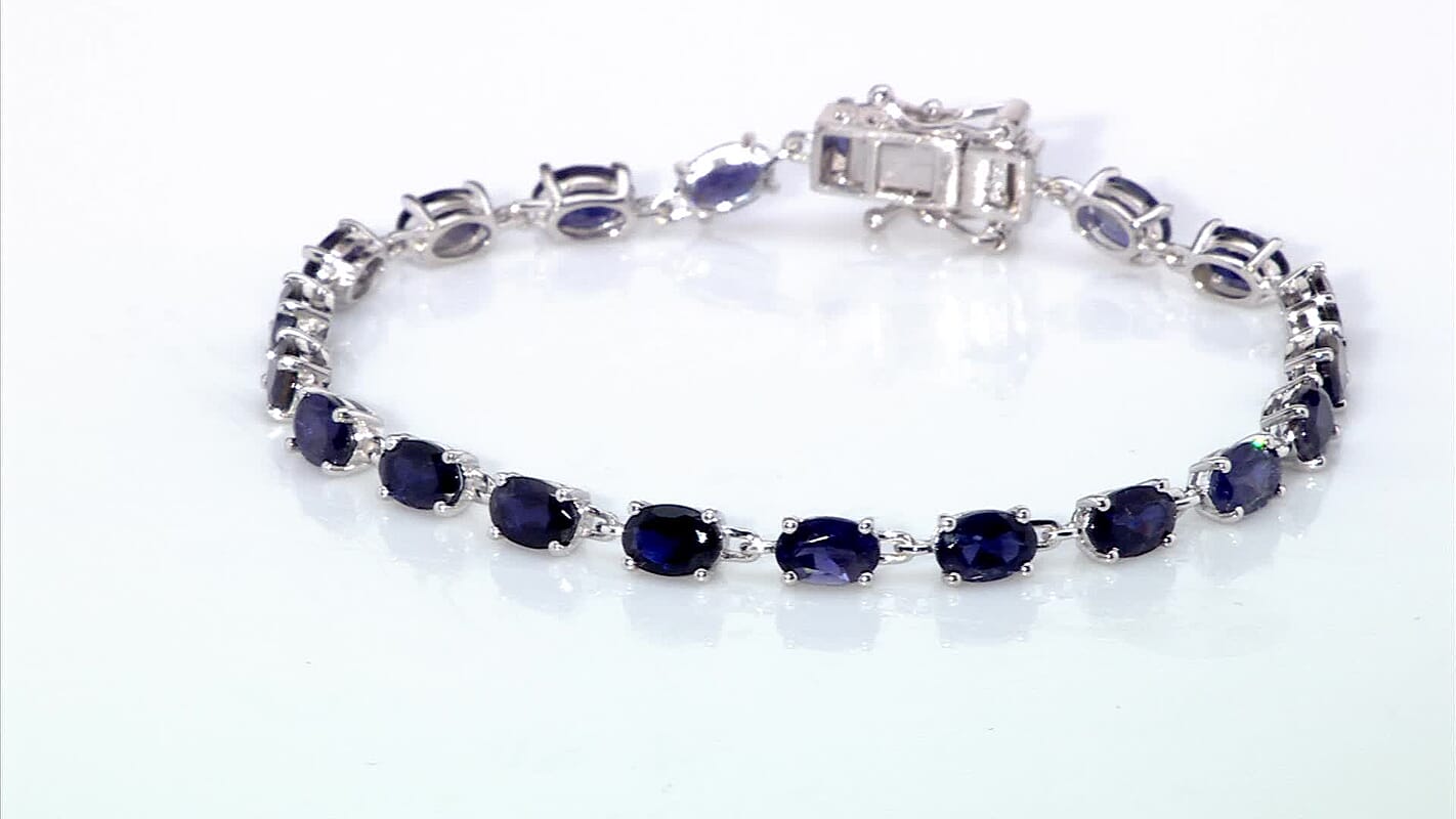 D'Joy Catalina Iolite 7.10 ctw Tennis Bracelet in Rhodium Over Sterling Silver (6.50 In)
