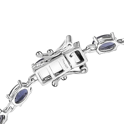 D'Joy Catalina Iolite 7.10 ctw Cosmic Rhythm Bracelet in Rhodium Over Sterling Silver (6.50 In)