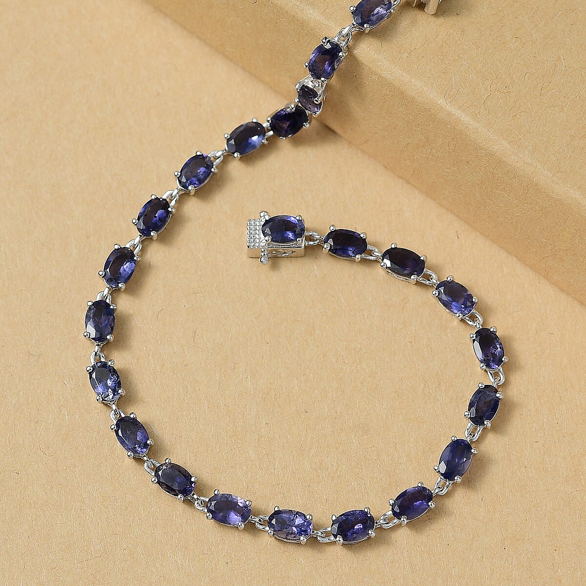 D'Joy Catalina Iolite 7.85 ctw Cosmic Rhythm Bracelet in Rhodium Over Sterling Silver (7.25 In) image number 1