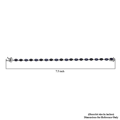D'Joy Catalina Iolite 7.85 ctw Cosmic Rhythm Bracelet in Rhodium Over Sterling Silver (7.25 In)