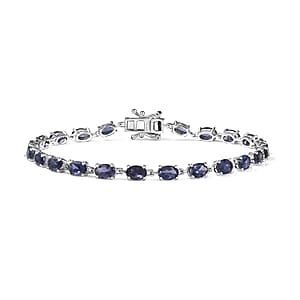 D'Joy Catalina Iolite 9.00 ctw Cosmic Rhythm Bracelet in Rhodium Over Sterling Silver (8.00 In)