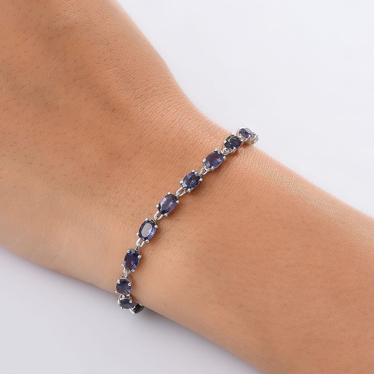 D'Joy Catalina Iolite 9.00 ctw Cosmic Rhythm Bracelet in Rhodium Over Sterling Silver (8.00 In) image number 2