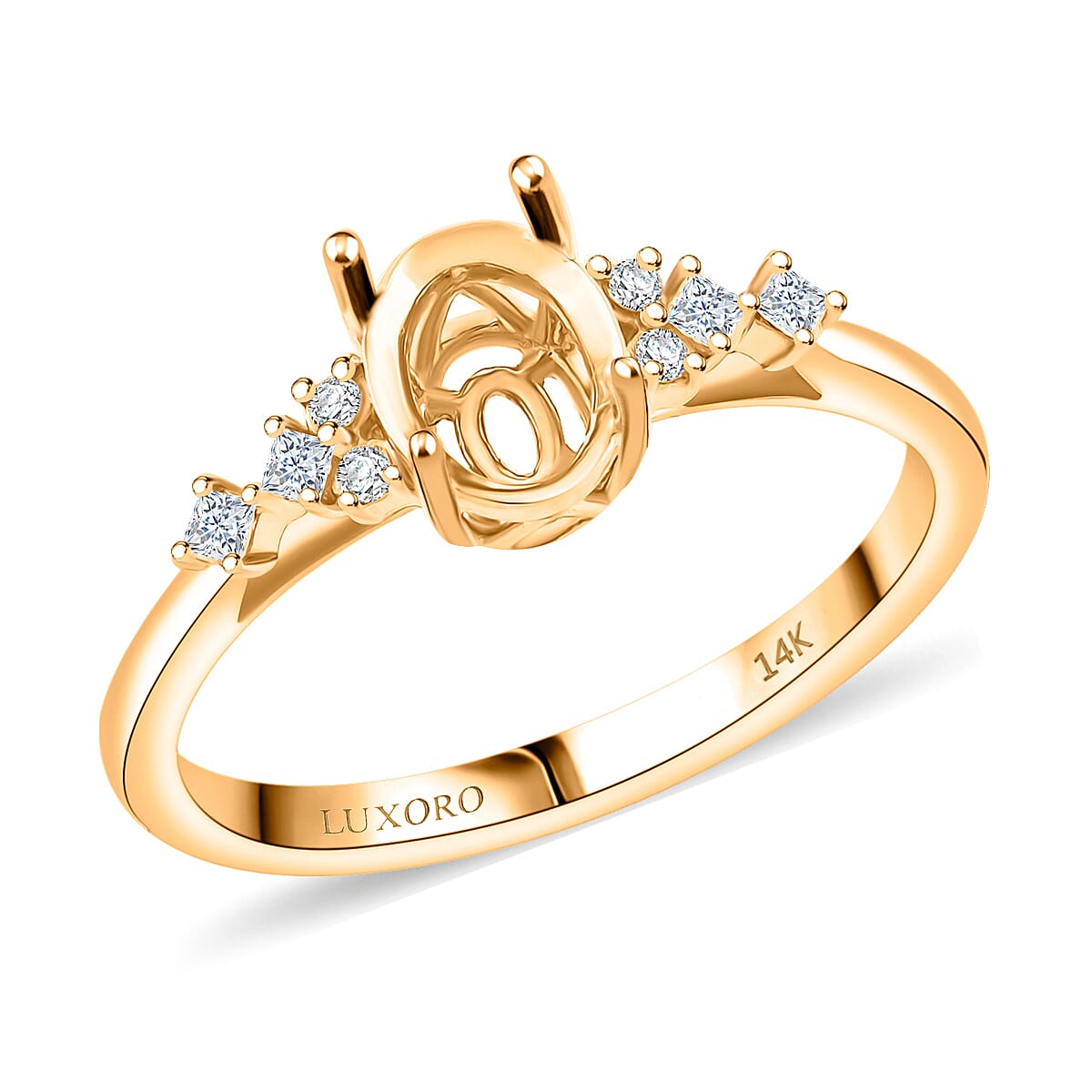 Luxoro Mounting Ring in 14K Yellow Gold (Size 7.0) 3.38 Grams