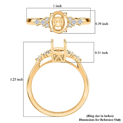 Luxoro Mounting Ring in 14K Yellow Gold (Size 8.0) 3.38 Grams