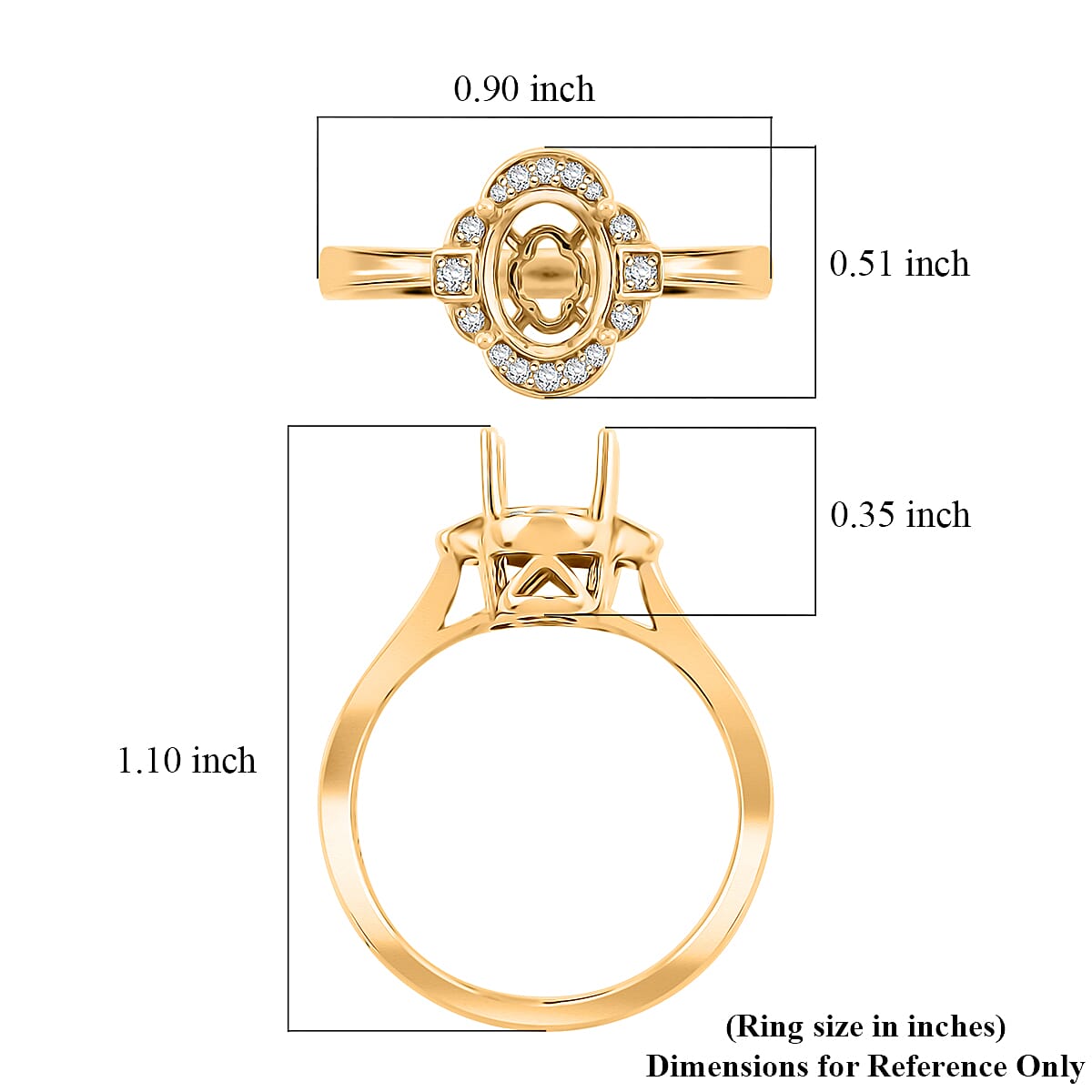 Luxoro Mounting Ring in 14K Yellow Gold (Size 10.0) 3.38 Grams image number 4
