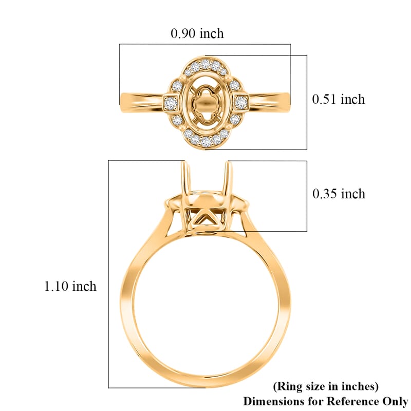 Luxoro Mounting Ring in 14K Yellow Gold (Size 10.0) 3.38 Grams