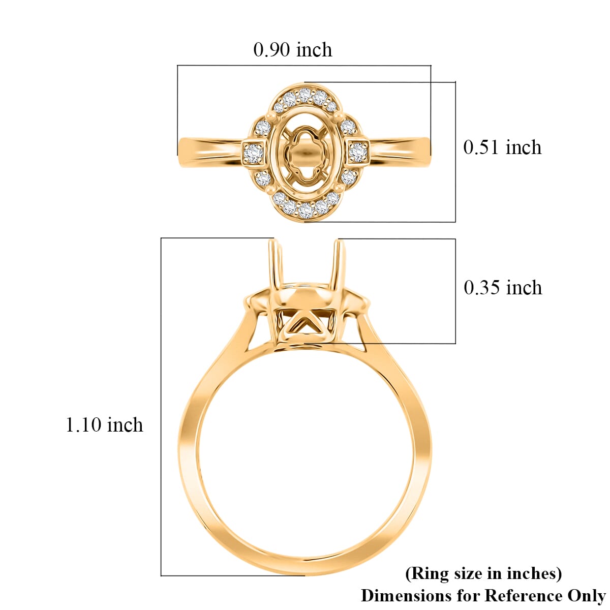 Luxoro Mounting Ring in 14K Yellow Gold (Size 6.0) 3.83 Grams image number 4