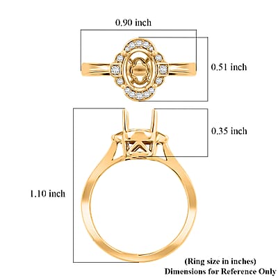 Luxoro Mounting Ring in 14K Yellow Gold (Size 9.0) 3.83 Grams