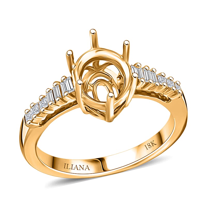 Iliana Mounting Ring in 18K Yellow Gold (Size 7.0) 5.10 Grams