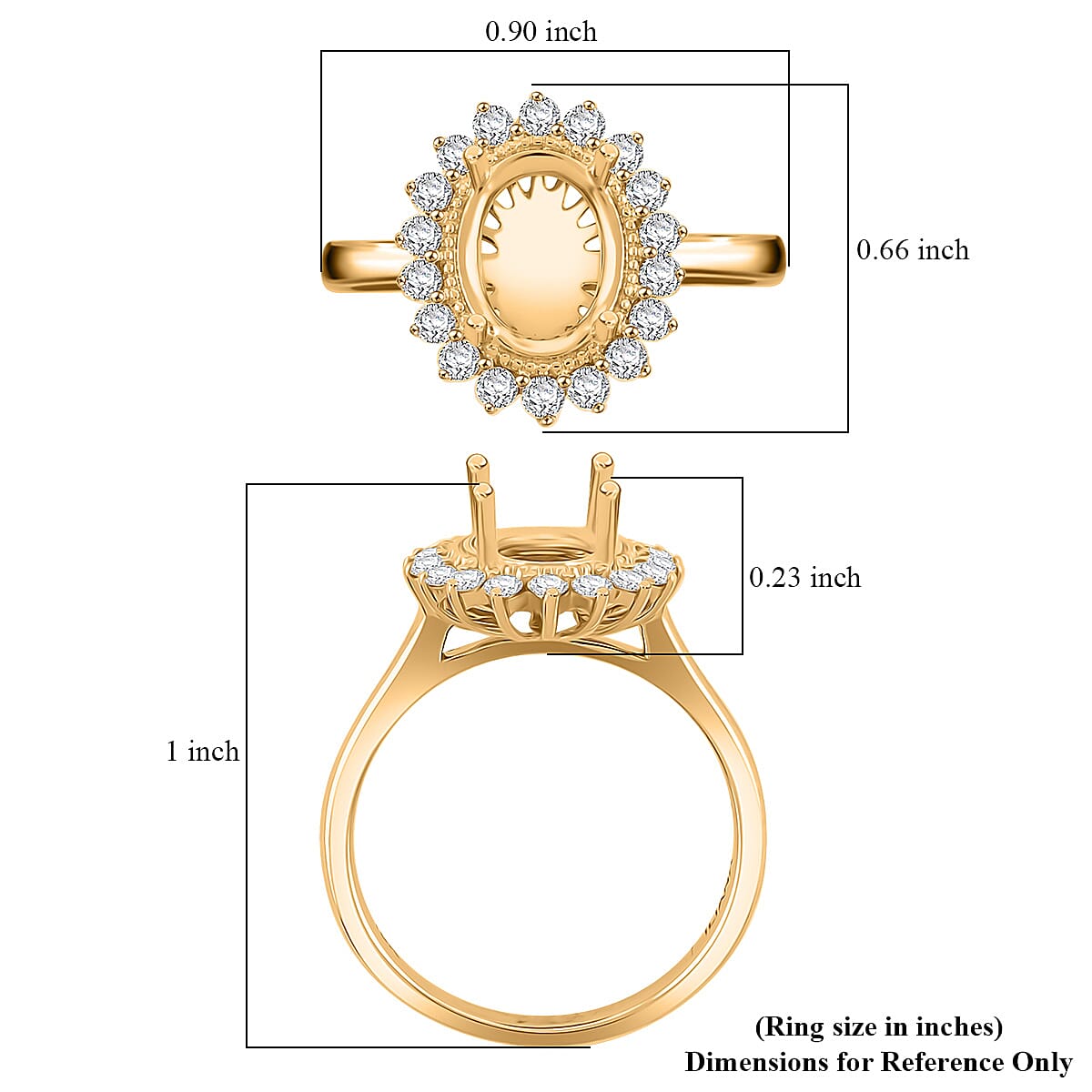 Iliana Mounting Ring in 18K Yellow Gold (Size 7.0) 4.81 Grams