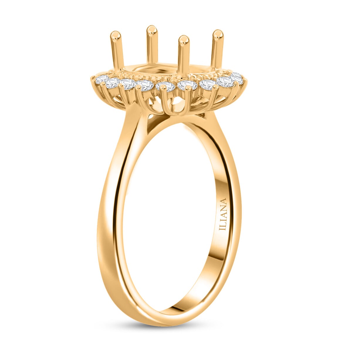 Iliana Mounting Ring in 18K Yellow Gold (Size 9.0) 4.81 Grams image number 1