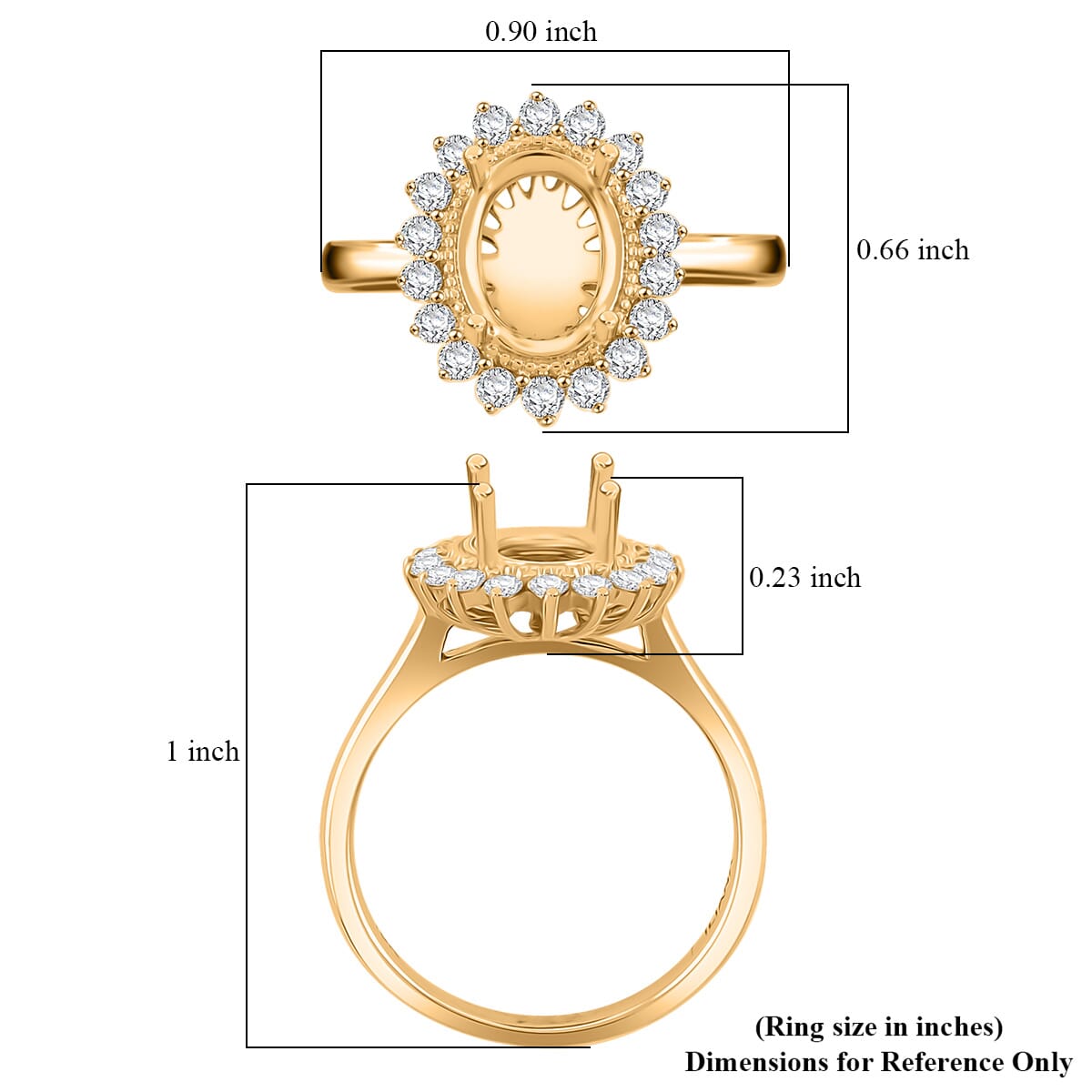 Iliana Mounting Ring in 18K Yellow Gold (Size 9.0) 4.81 Grams image number 3
